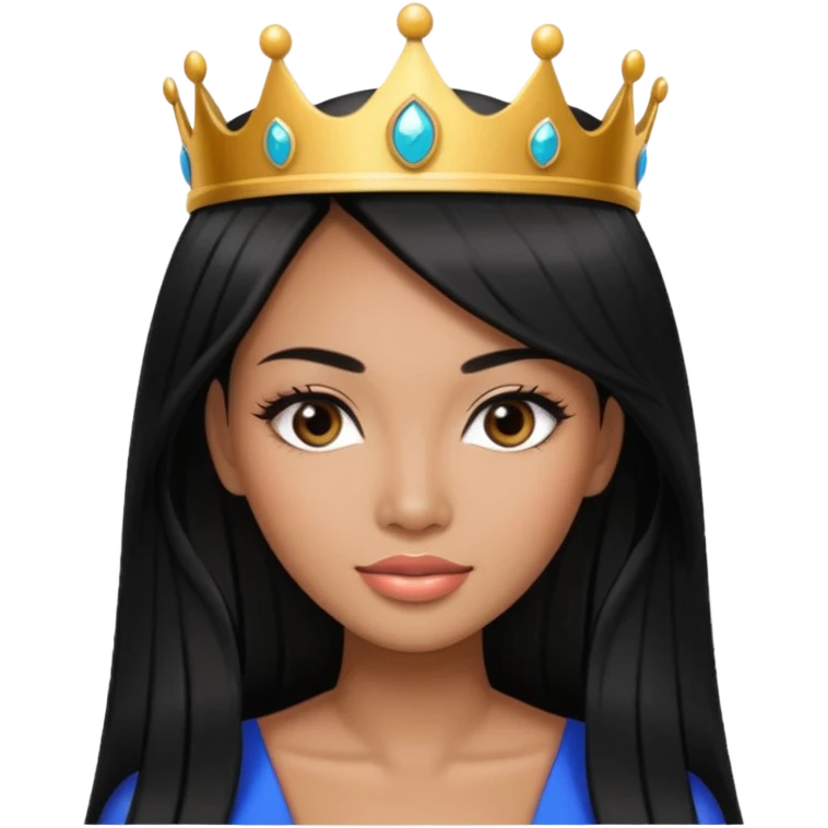 Miss universe south east Asian black with very long straight black hair emoji