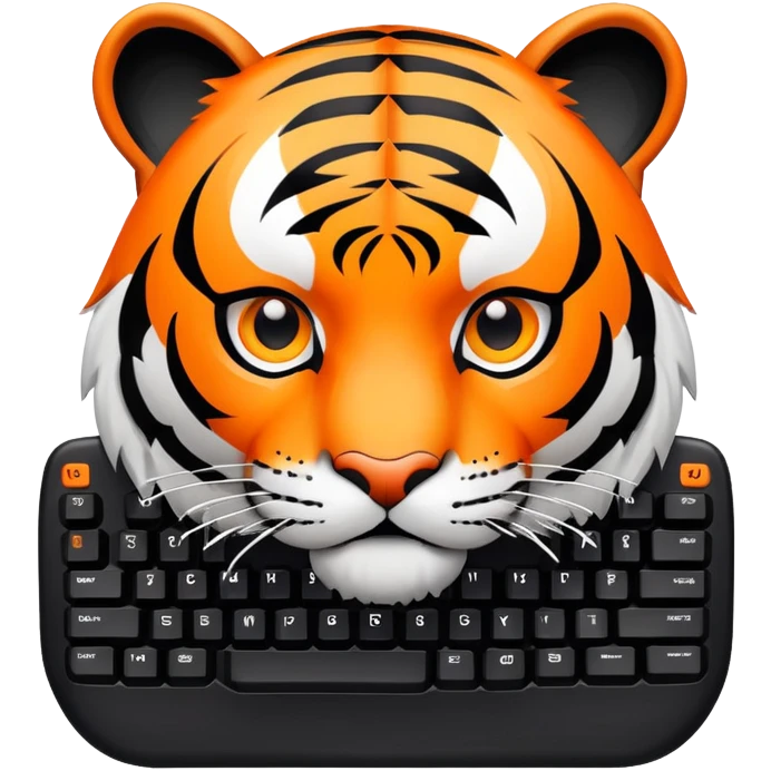 tiger face with gaming keyboard for PC gamers Twitch emote emoji