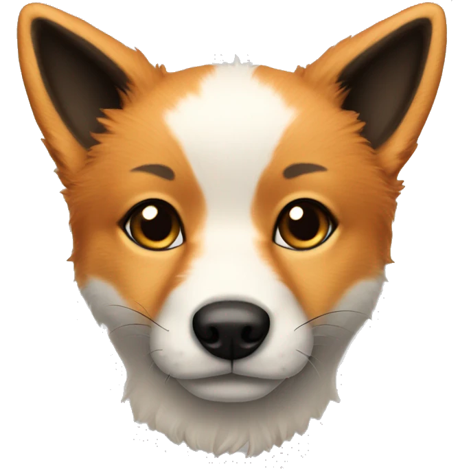 Fox dog puppy with black muzzle emoji