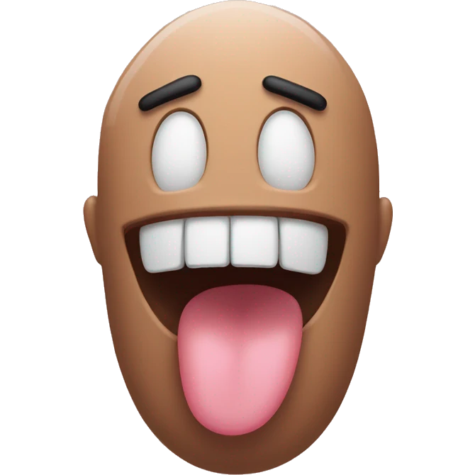 Make an emoji face with its tongue covering its front teeth and its index finger bent downwards in front of the tongue  emoji