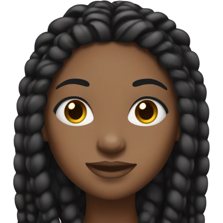 black woman with long black braids and lashes emoji