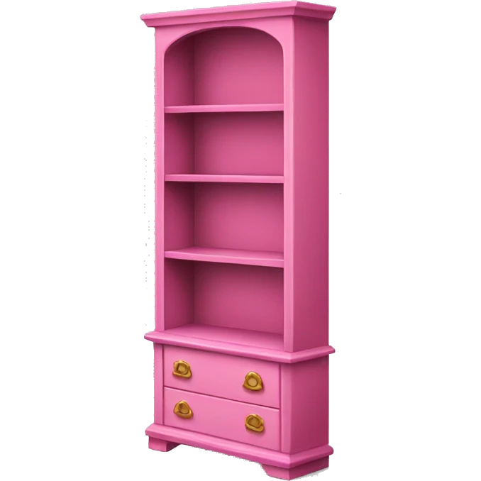 Realistic pink decorated furniture bookcase  emoji
