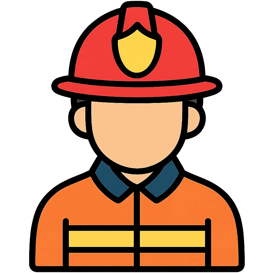 Firefighter hero with helmet emoji