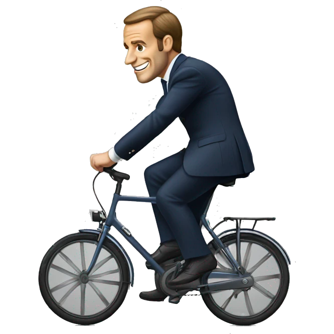 Macron Sur un vélo  emoji