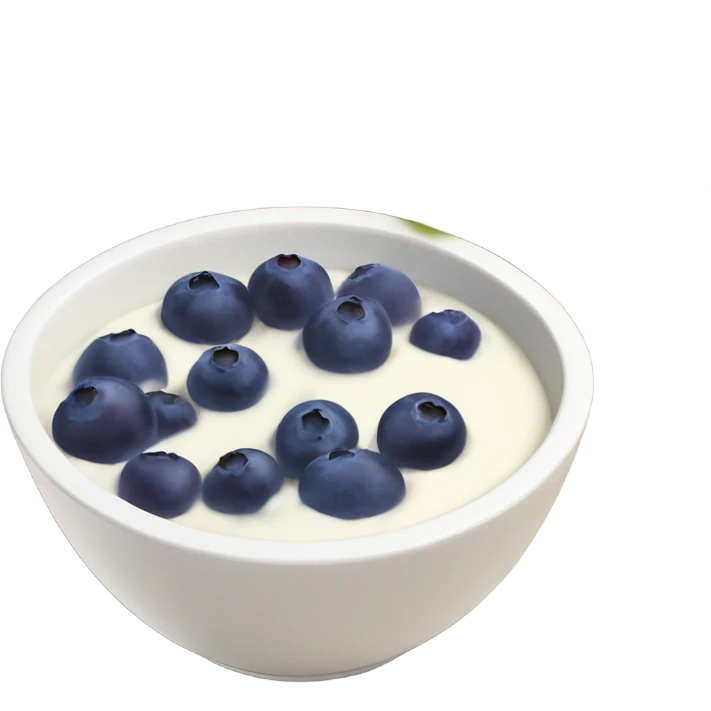 yoghurt bowl with grapes and blueberries emoji