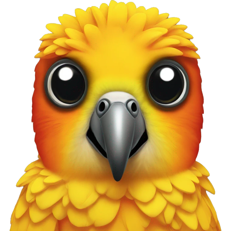 Sun conure with halo emoji