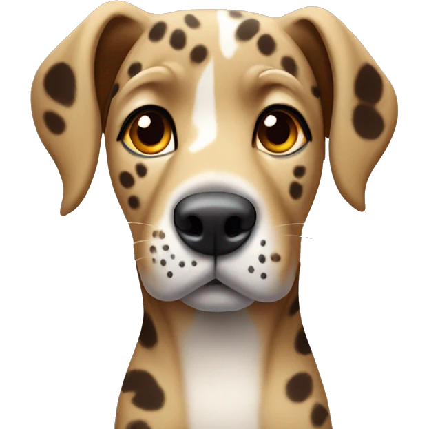 catahoula leopard dog raising one eyebrow suspiciously emoji