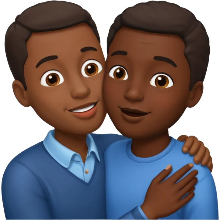 black guy kiss emoji