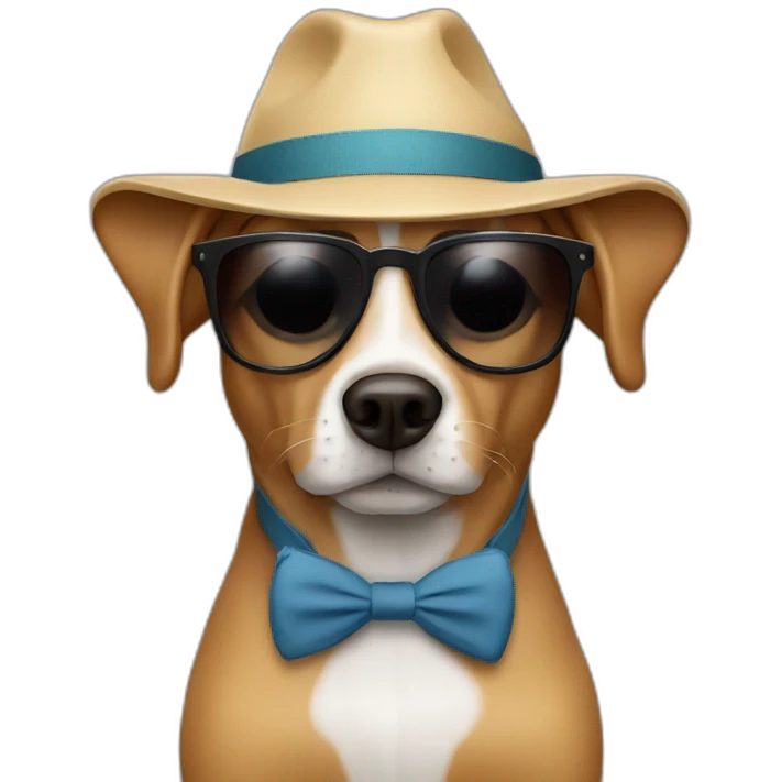 Dog with sunglasses and hat emoji