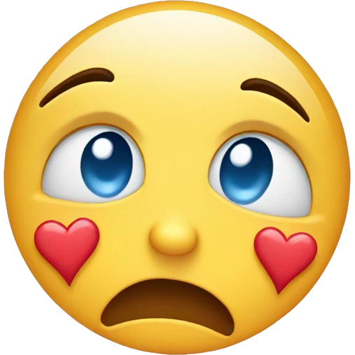 Crying face with hearts emoji
