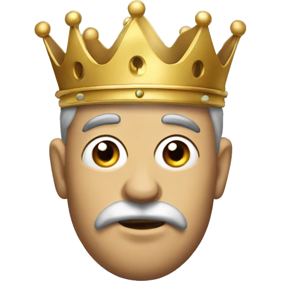 king with Gold crown holding monocle to his eye emoji