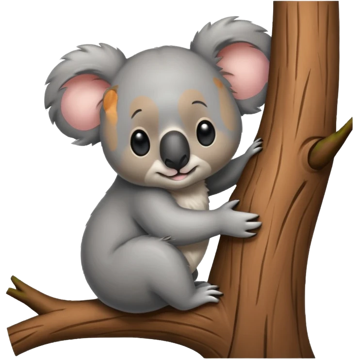 Koala and tree hugging each other  emoji