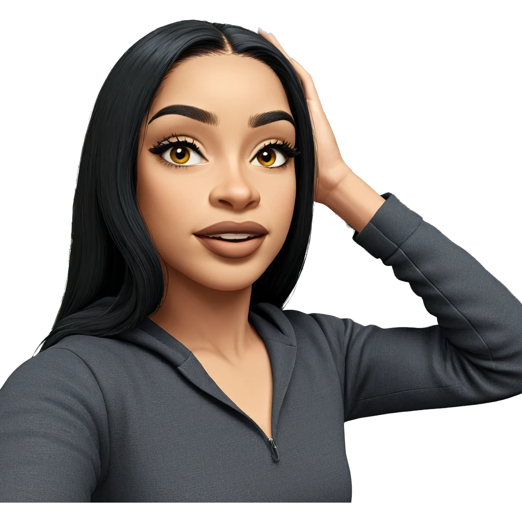 girl with long black hair emoji