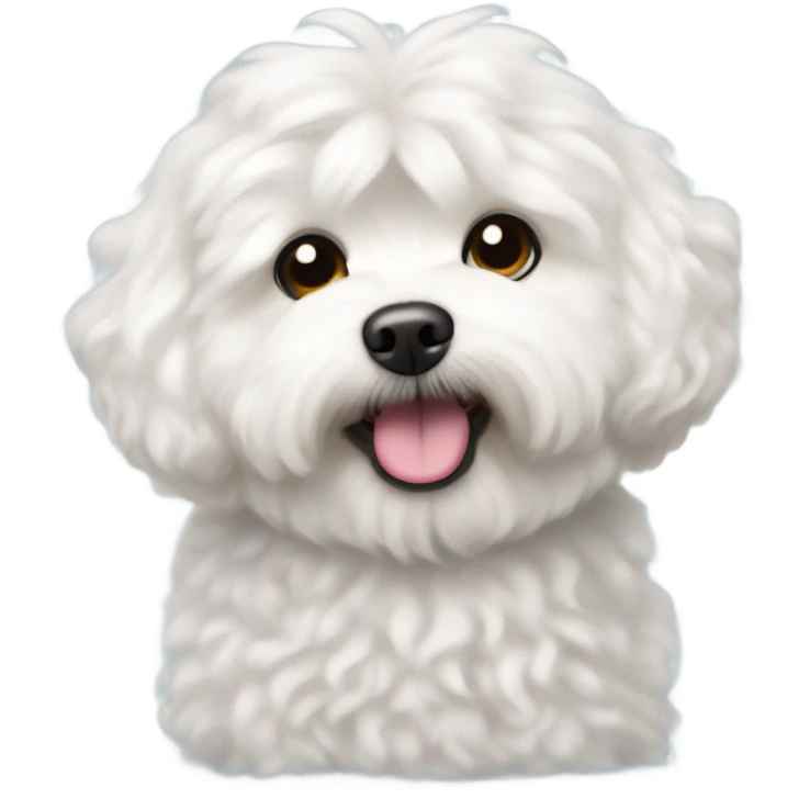 White curly maltipoo bigger hair emoji