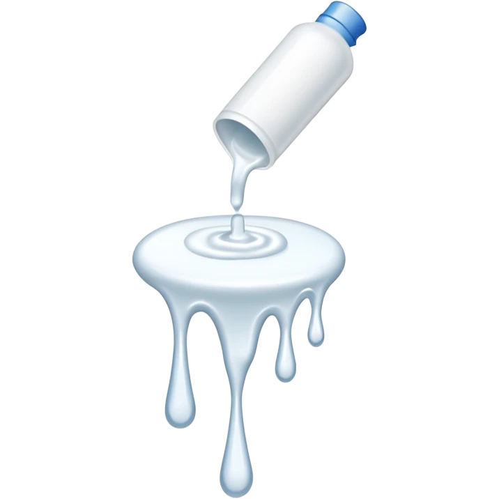 individual white glue drops falling and dripping out of a tube emoji