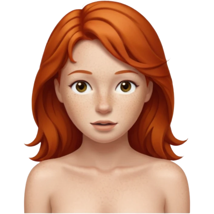 Nude redhead woman emoji