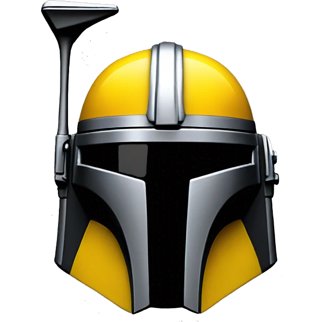 Mandalorian helmet black and yellow with antenna emoji