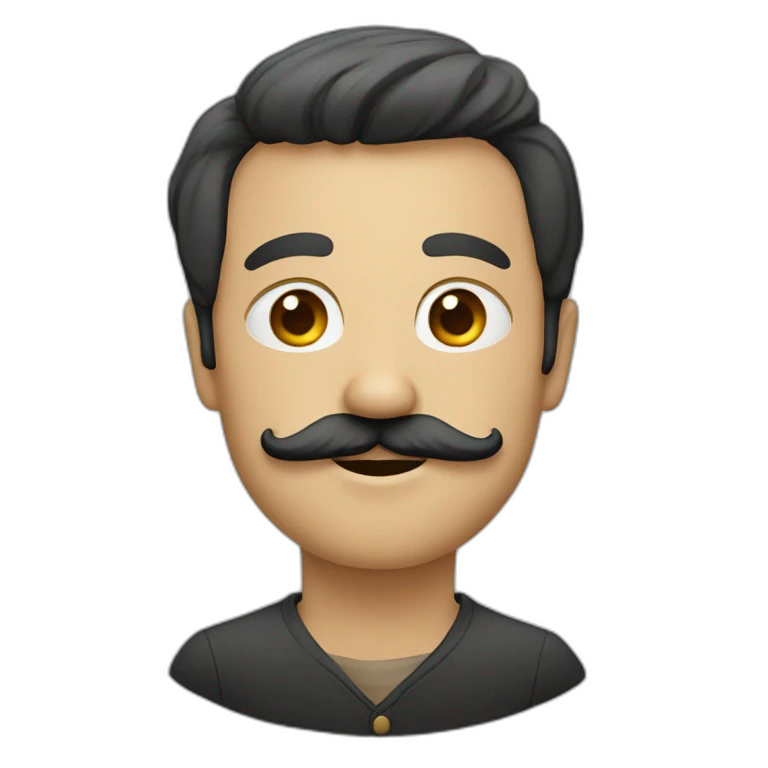 Personne avec moustache carrée emoji