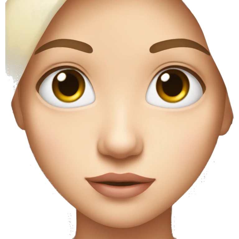 Cute eyes no eyebrows flat mouth  emoji