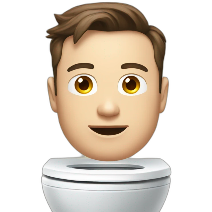 Elon musk on toilet emoji
