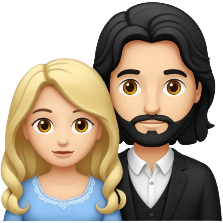 Crie uma figurinha pra stories de uma biblia aberta e um casal lendo (homem loiro e mulher branca cabelos pretos baixinha) sentados de costas o homem é loiro e a mulher branca do cabelo preto  emoji