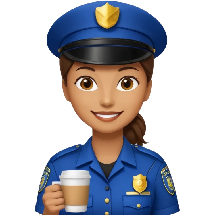 woman police holding coffee emoji