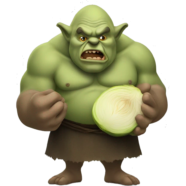 Ogre eating onion emoji