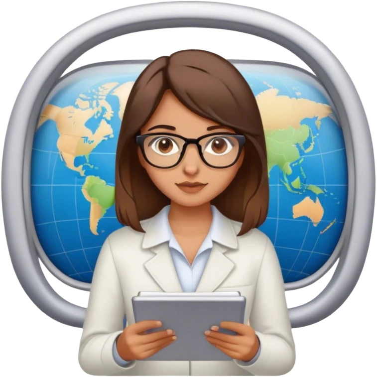 Brown haired girl with brown eyes light olive skin doing air plane statistics emoji