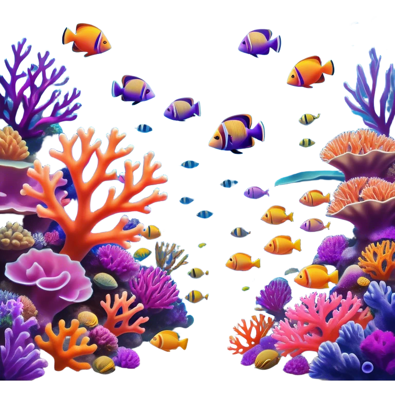 Cinematic Realistic Coral Reef Emoji in a wooden frame, Vibrant and alive, with colorful corals in hues of pink, purple, and orange, swaying gently with the underwater currents. Schools of tropical fish dart between the coral, with soft rays of sunlight piercing through the clear blue water above, creating a magical, serene underwater world. Soft glowing outline, capturing the essence of the bustling, colorful, and peaceful aquatic paradise. emoji