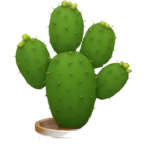 round Nopal without pot emoji