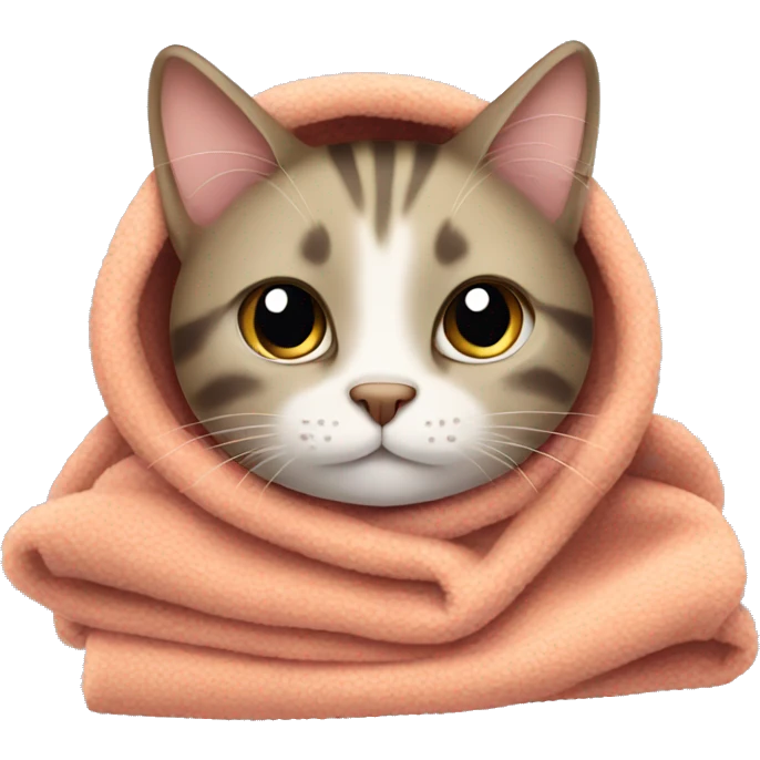 Cat with a cozy blanket emoji
