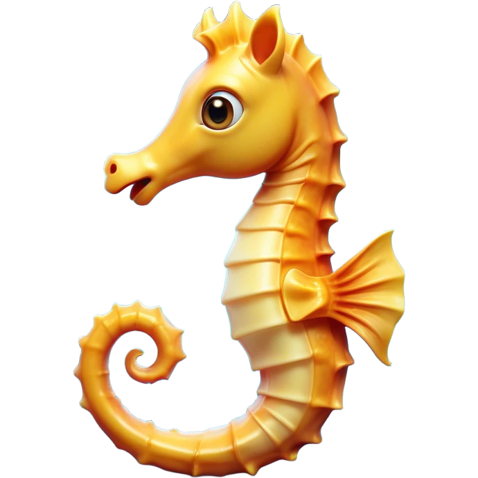Cinematic Comical Sea Horse Portrait Emoji, Head tilted dramatically with an exaggeratedly amused expression, featuring a delicately curved body with a whimsically coiled tail and wide, comically expressive eyes full of playful disbelief, Simplified yet hilariously expressive features, highly detailed, glowing with a slightly sassy aquatic glow, high shine, dramatic yet playful, stylized with an air of quirky marine mischief, soft glowing outline, capturing the essence of a meme-worthy sea horse that looks ready to drift its way into viral fame! emoji