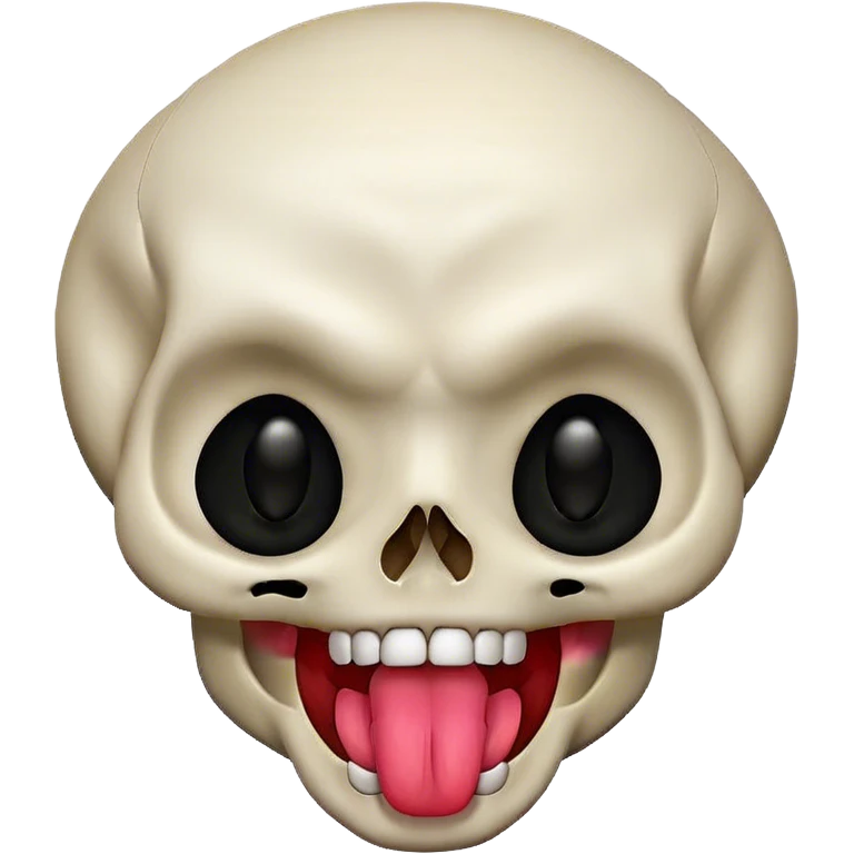 Skull emoji with open mouth and tongue out emoji