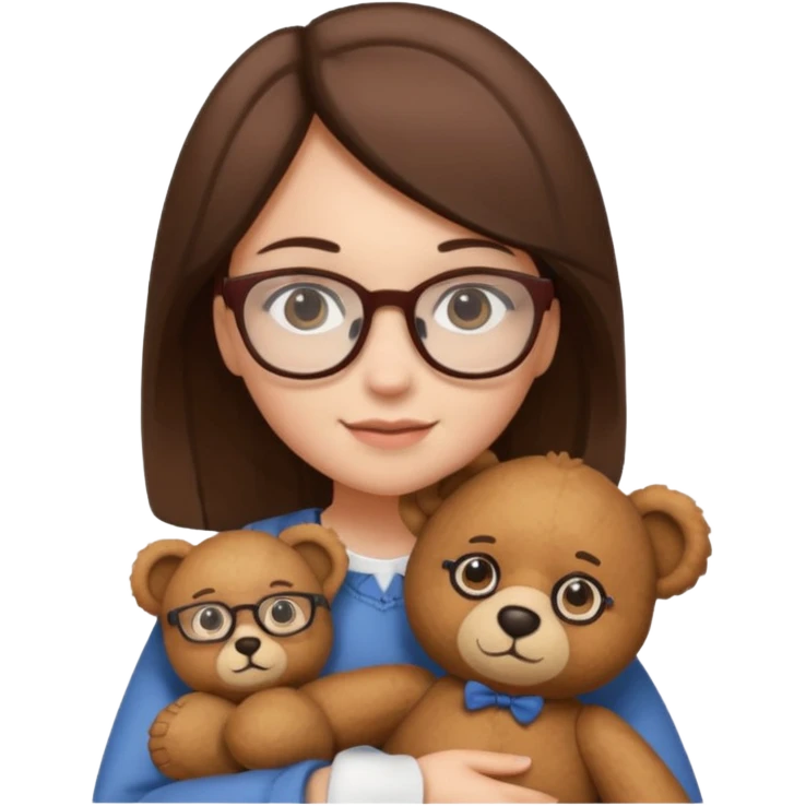 girl glasses and teddy  emoji