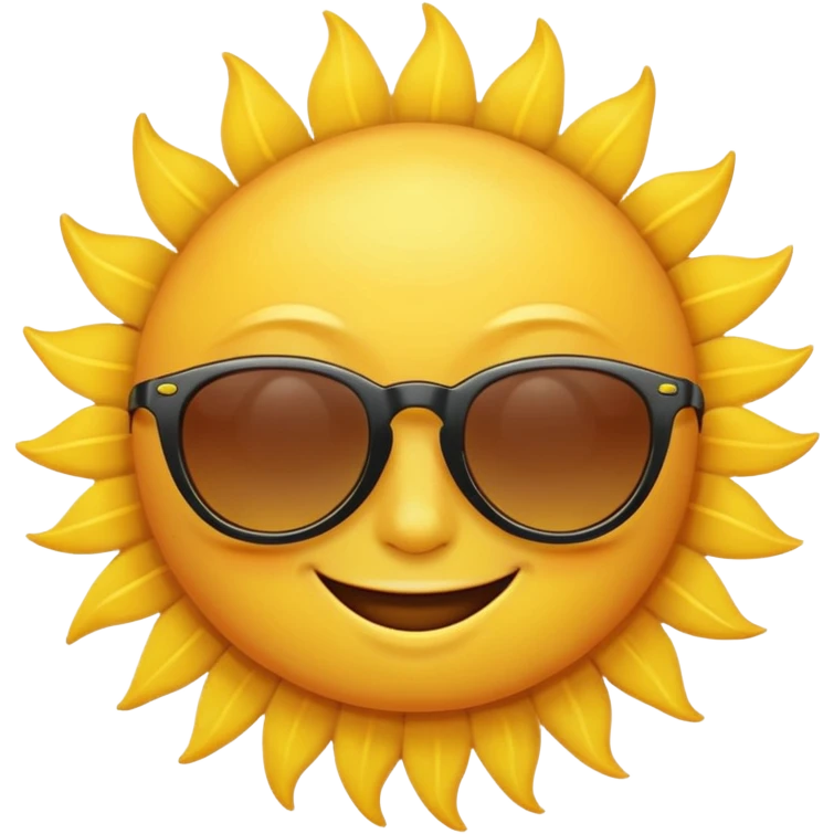 can i have an image of a yellow sun smilling with sun glasses on emoji
