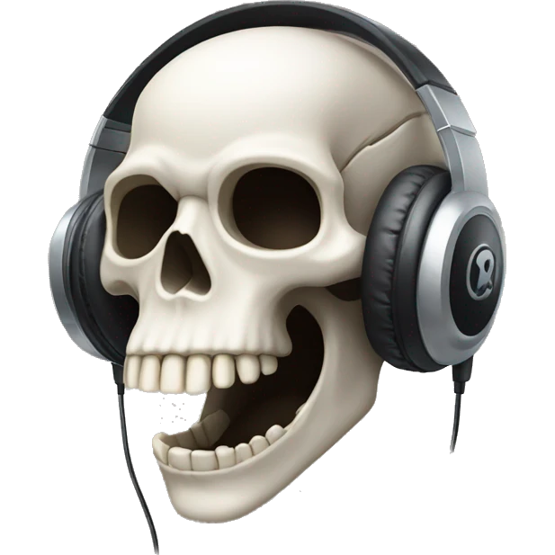 skull whit headphones emoji