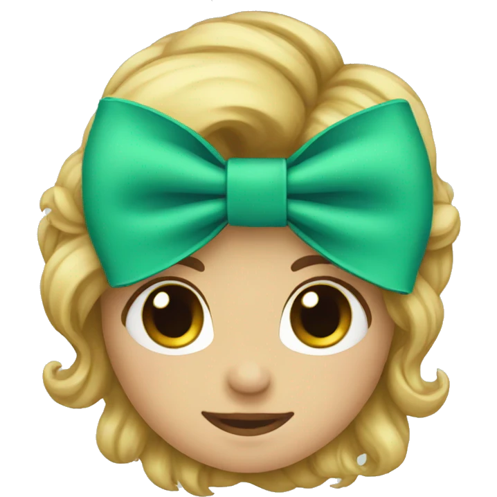  blue green bow emoji
