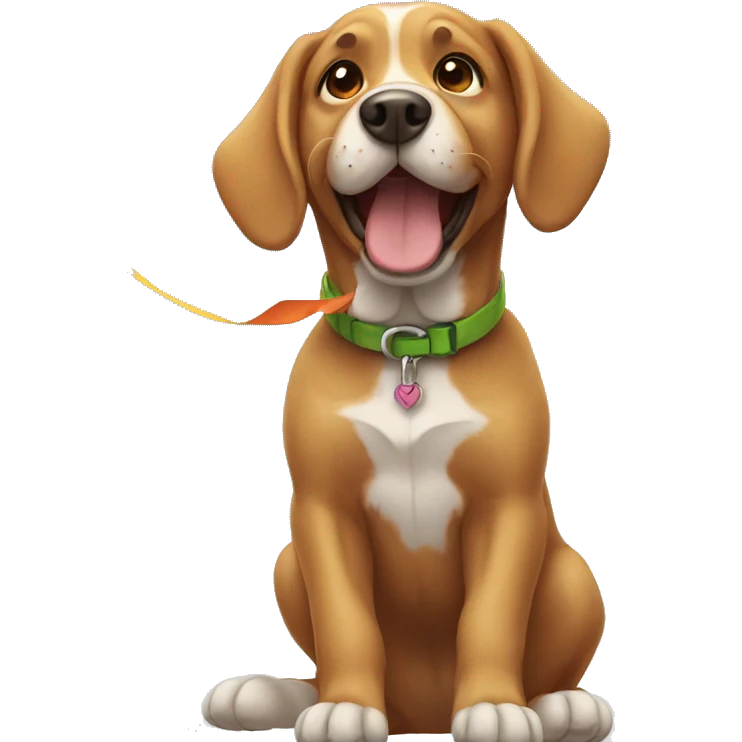 dog flying kite emoji
