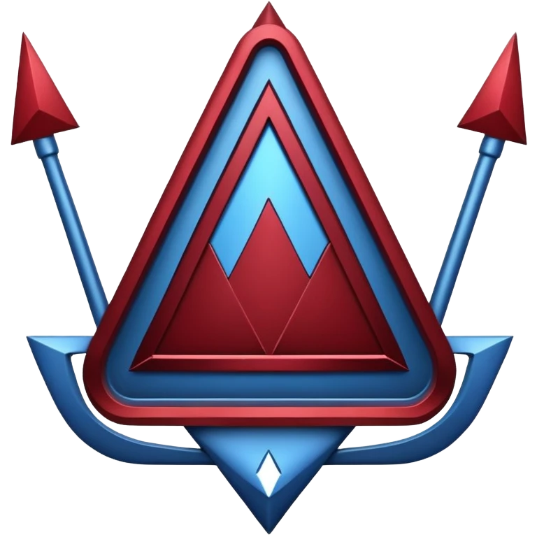 A “v” inside a triangular crest with dark red and blue colours emoji