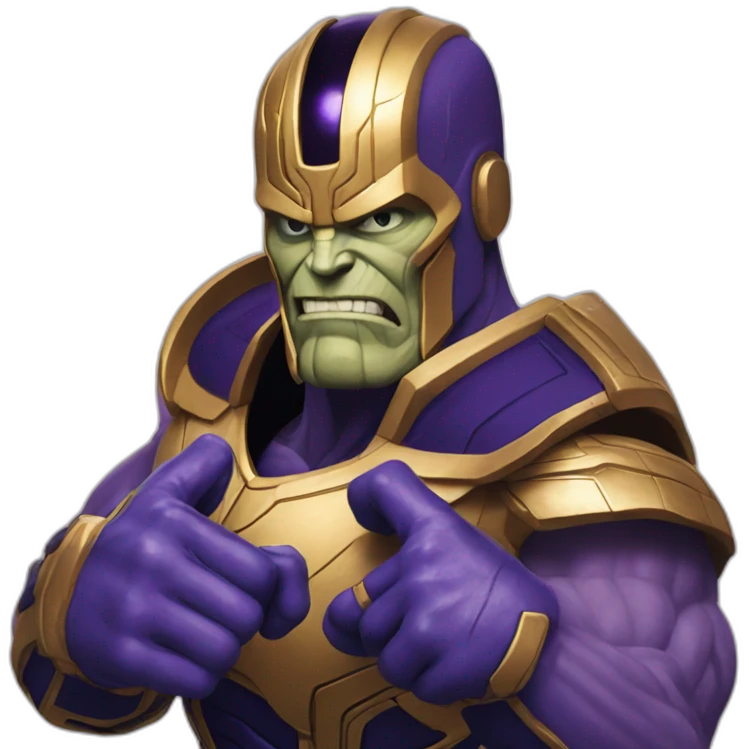 Thanos clacking with infinite gloves emoji