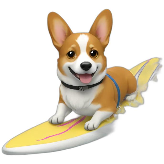 surfing corgi emoji