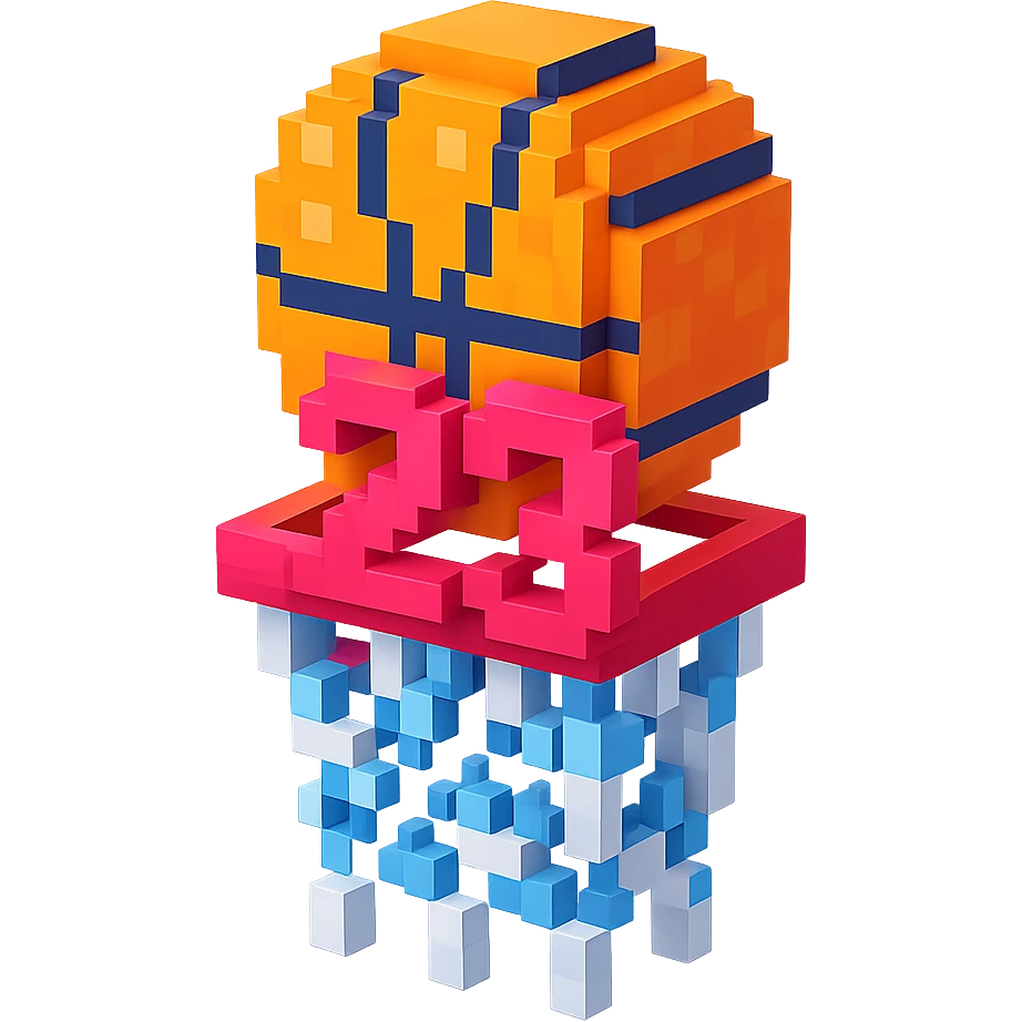 баскетбольный мяч с надписью "23" в сетке, no background emoji