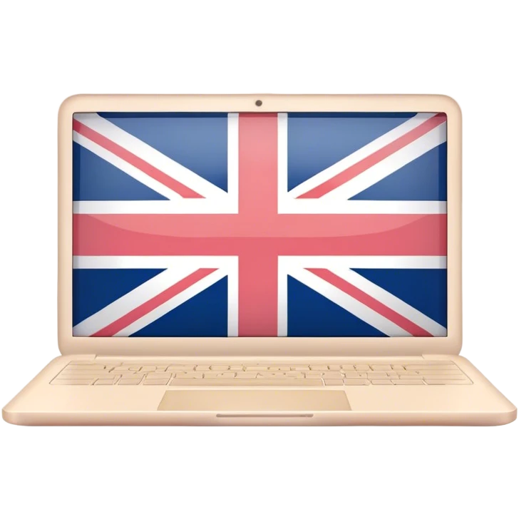 pastel melted laptop on the screen British flag emoji