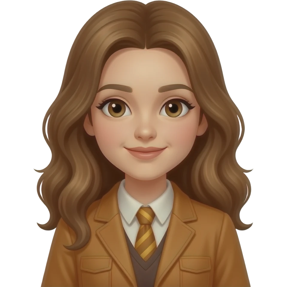 Girl wearing Autumn brown colour outfit emoji