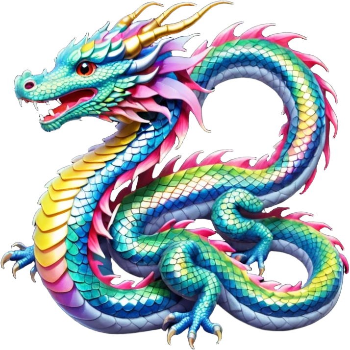 Rainbow dragon Chinese style emoji