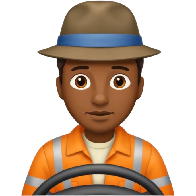 homme créole réunionnais  avec chapeau embouteillage route  emoji