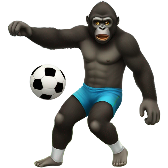 Gorila jugando fútbol emoji