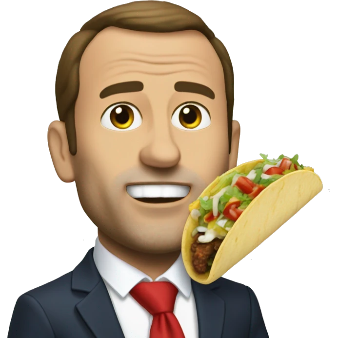 Macron mange un tacos emoji
