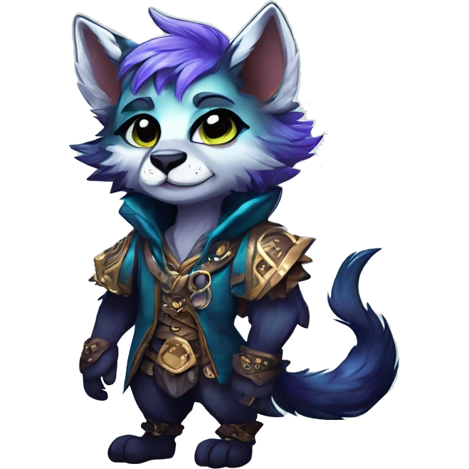Cool cute Kawaii edgy fantasy shiny animal  fursona Fionbri vernid by griffsnuff & LiLaiRa & Falvie full body emoji