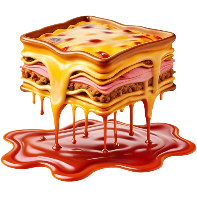 surreal salvadore dali style flying melting spam lasagna landscape emoji